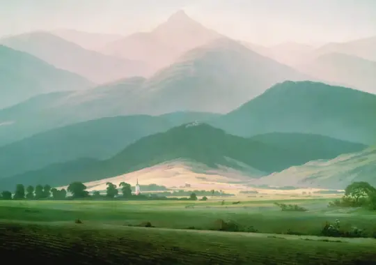 Caspar David Friedrich | Landskab i Riesengebirge - 1810 | Indrammet kunsttryk | Romantic | formida