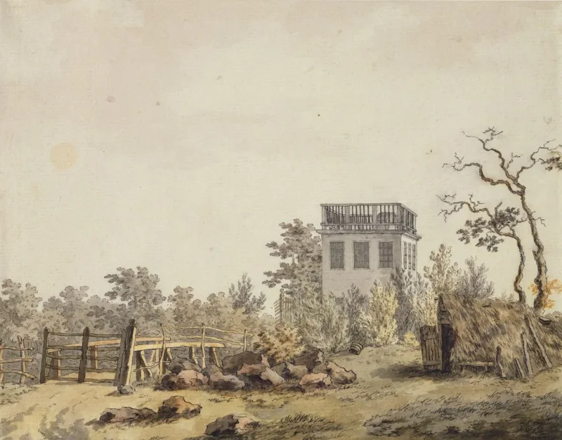 Caspar David Friedrich | Landskab med en pavillon - 1797 | Indrammet kunsttryk | Romantic | formida