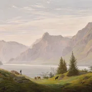 Caspar David Friedrich | Landskab med bjergsø - 1810 | Indrammet kunsttryk | Romantic | formida