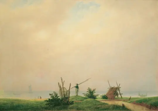 Caspar David Friedrich | Havstrand med fiskere - 1807 | Indrammet kunsttryk | Romantic | formida
