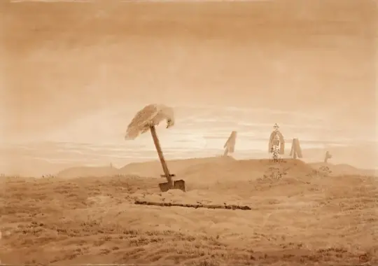 Caspar David Friedrich | Landskab med grave - 1836 | Indrammet kunsttryk | Romantic | formida