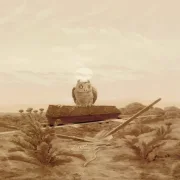 Caspar David Friedrich | Landskab med grav, kiste og ugle - 1836 | Indrammet kunsttryk | Romantic | formida