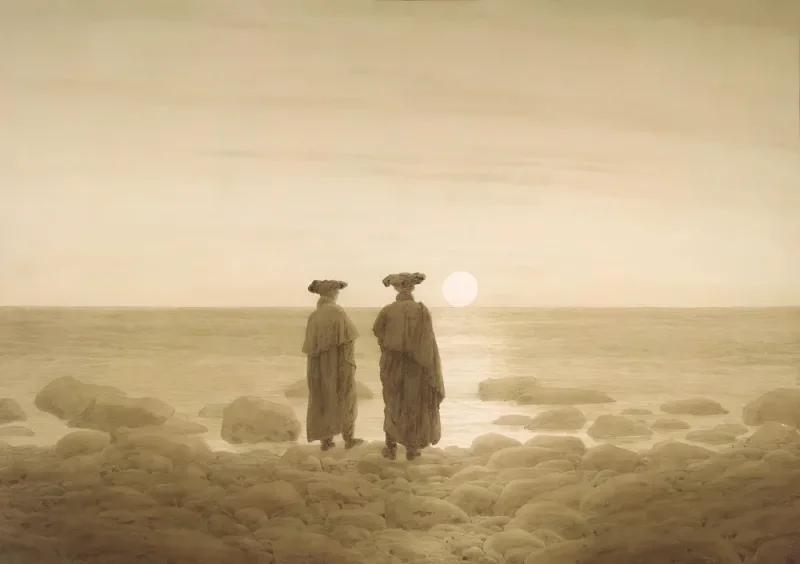 Caspar David Friedrich | Måneopgang - 1835 | Indrammet kunsttryk | Romantic | formida