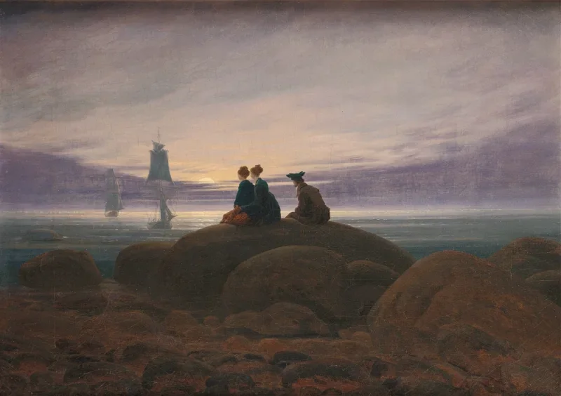 Caspar David Friedrich | Måneopgang over havet - 1822 | Indrammet kunsttryk | Romantic | formida