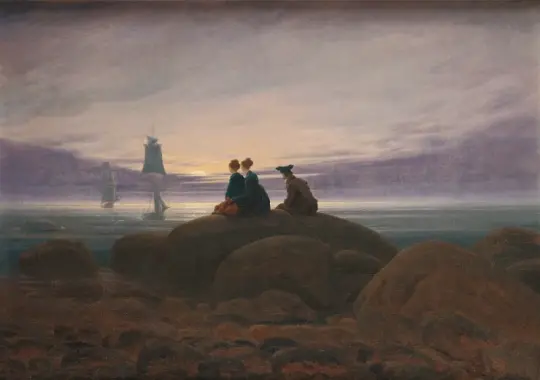 Caspar David Friedrich | Måneopgang over havet - 1822 | Indrammet kunsttryk | Romantic | formida