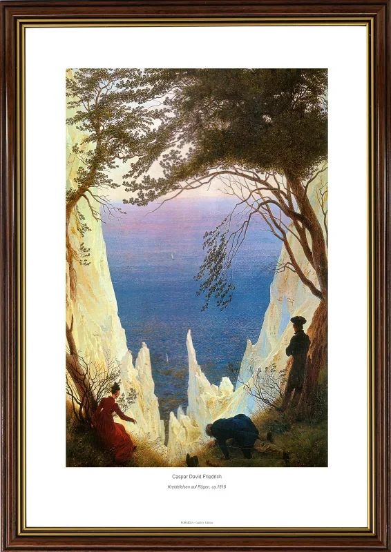 Caspar David Friedrich | Kridtklipper på Rügen - 1818 | Gallery Edition | Indrammet kunsttryk | Romantic 