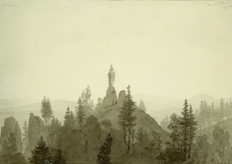 Caspar David Friedrich | Madonnenstatue in den Bergen - 1804 | Gerahmter Kunstdruck | Romantik | formida