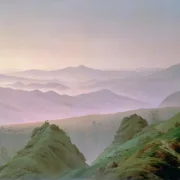 Caspar David Friedrich | Morgen i bjergene - 1823 | Indrammet kunsttryk | Romantic | formida