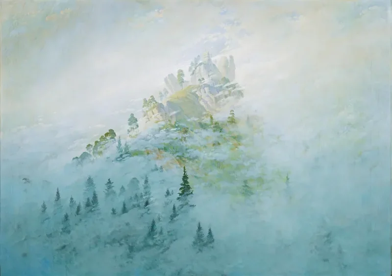 Caspar David Friedrich | Morgentåge i bjergene - 1808 | Indrammet kunsttryk | Romantic | formida