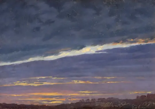 Caspar David Friedrich | Nächtlicher bewölkter Himmel - 1824 | Gerahmter Kunstdruck | Romantik | formida