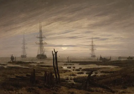 Caspar David Friedrich | Schiffe vor Anker - 1820 | Gerahmter Kunstdruck | Romantik | formida