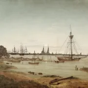 Caspar David Friedrich | Havn ved måneskin - 1811 | Indrammet kunsttryk | Romantic | formida