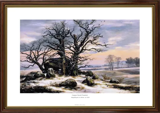 Caspar David Friedrich | Megalithgrab im Winter - 1824 | Gallery Edition | Gerahmter Kunstdruck | Romantik