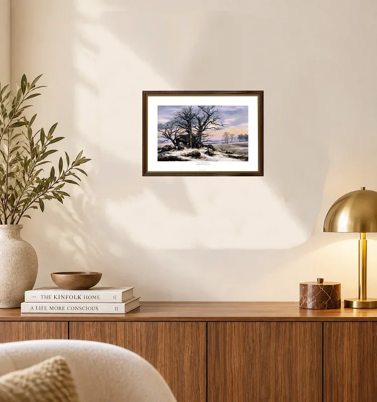 Caspar David Friedrich | Megalitisk grav om vinteren - 1824 | Gallery Edition | Indrammet kunsttryk | Romantic 