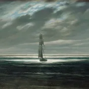 Caspar David Friedrich | Havlandskab ved måneskin på havet - 1828 | Indrammet kunsttryk | Romantic | formida