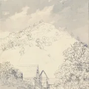 Caspar David Friedrich | Gårdehuse ved en bakkeskråning - 1799 | Indrammet kunsttryk | Romantic | formida