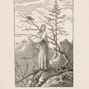 Caspar David Friedrich | Kvinde med en ravn ved en afgrund - 1803 | Indrammet kunsttryk | Romantic | formida