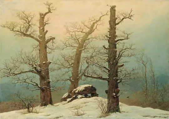 Caspar David Friedrich | Varder i sneen - 1827 | Indrammet kunsttryk | Romantic | formida