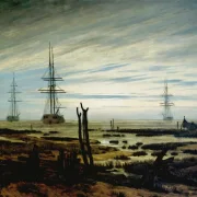 Caspar David Friedrich | Skibe for anker - 1820 | Indrammet kunsttryk | Romantic | formida