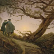 Caspar David Friedrich | Zwei Männer betrachten den Mond  - 1825 | Gerahmter Kunstdruck | Romantik | formida