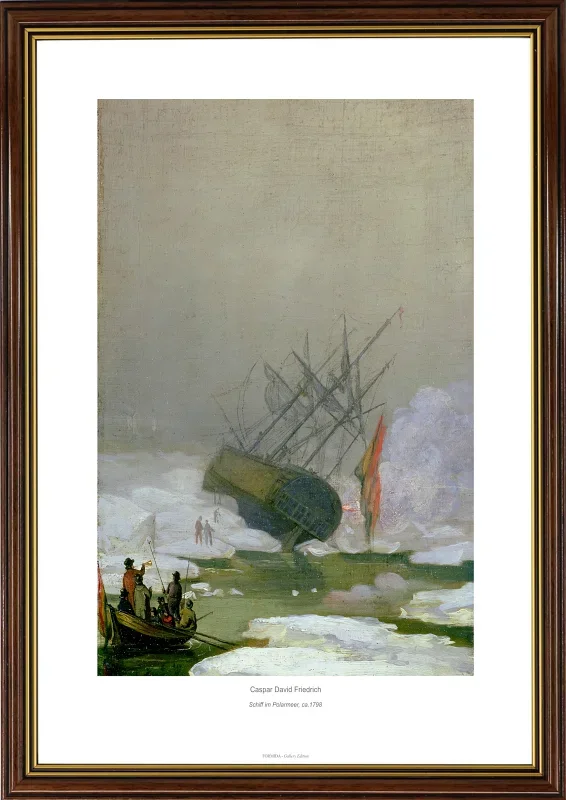 Caspar David Friedrich | Skib i Ishavet, 12. december 1798 | Gallery Edition |  Indrammet kunsttryk | Romantic 