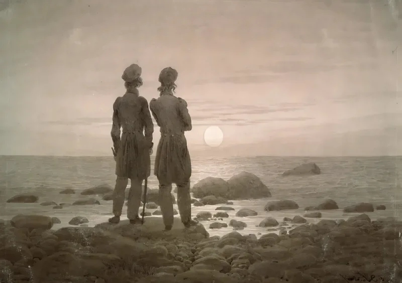 Caspar David Friedrich | Zwei Männer am Meeresufer - 1835 | Gerahmter Kunstdruck | Romantik | formida