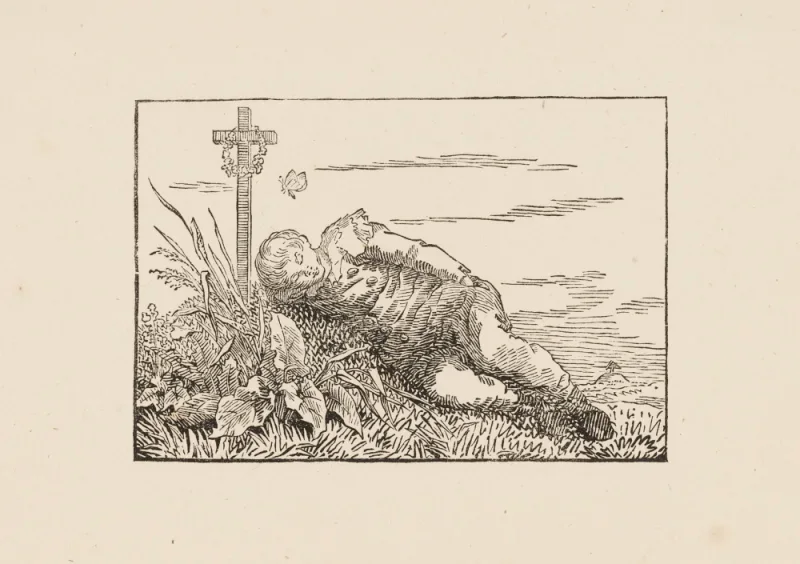 Caspar David Friedrich | Dreng sover på en grav - 1803 | Indrammet kunsttryk | Romantic | formida
