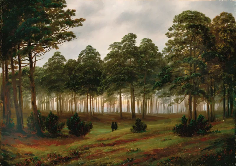 Caspar David Friedrich | Aften - 1821 | Indrammet kunsttryk | Romantic | formida