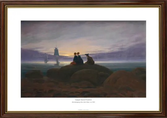 Caspar David Friedrich | Mondaufgang über dem Meer - 1822 | Gallery Edition | Gerahmter Kunstdruck | Romantik
