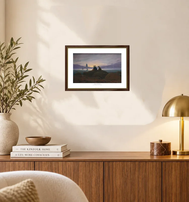 Caspar David Friedrich | Mondaufgang über dem Meer - 1822 | Gallery Edition | Gerahmter Kunstdruck | Romantik