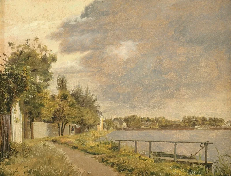 Christen Købke - Ansicht von Dosseringen in der Nähe des Vororts Østerbro draußen 1844 | Giclée Kunstdruck gerahmt