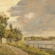 Christen Købke - Ansicht von Dosseringen in der Nähe des Vororts Østerbro draußen 1844 | Giclée Kunstdruck gerahmt