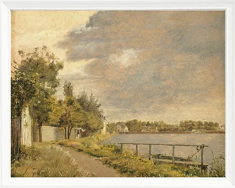 Christen Købke - Ansicht von Dosseringen in der Nähe des Vororts Østerbro draußen 1844 | Giclée Kunstdruck gerahmt