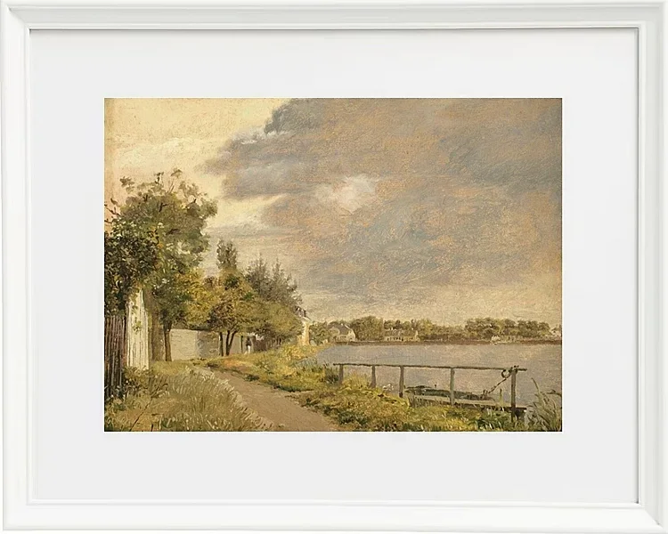 Christen Købke - Ansicht von Dosseringen in der Nähe des Vororts Østerbro draußen 1844 | Giclée Kunstdruck gerahmt