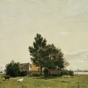 Christen Købke – Abschnitt in der Nähe des Kalkofens mit Blick auf Kopenhagen 1836 | Giclée Kunstdruck gerahmt