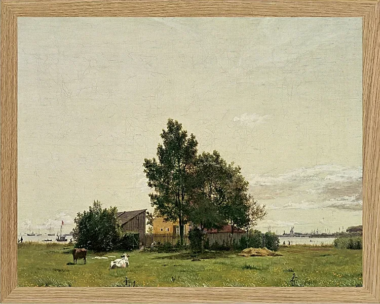 Christen Købke – Abschnitt in der Nähe des Kalkofens mit Blick auf Kopenhagen 1836 | Giclée Kunstdruck gerahmt