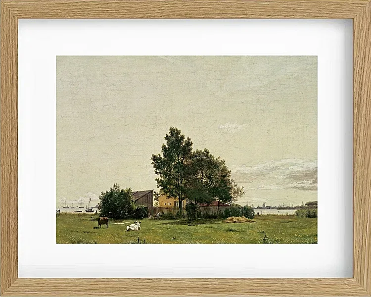 Christen Købke – Abschnitt in der Nähe des Kalkofens mit Blick auf Kopenhagen 1836 | Giclée Kunstdruck gerahmt
