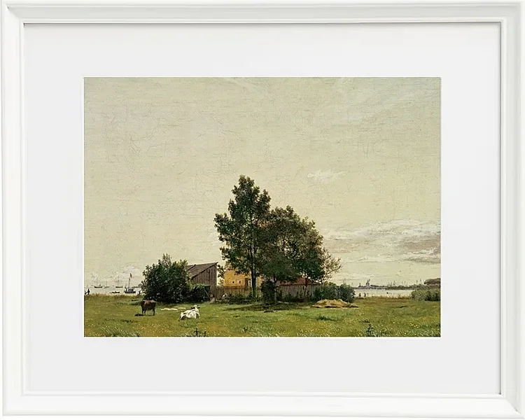Christen Købke – Abschnitt in der Nähe des Kalkofens mit Blick auf Kopenhagen 1836 | Giclée Kunstdruck gerahmt