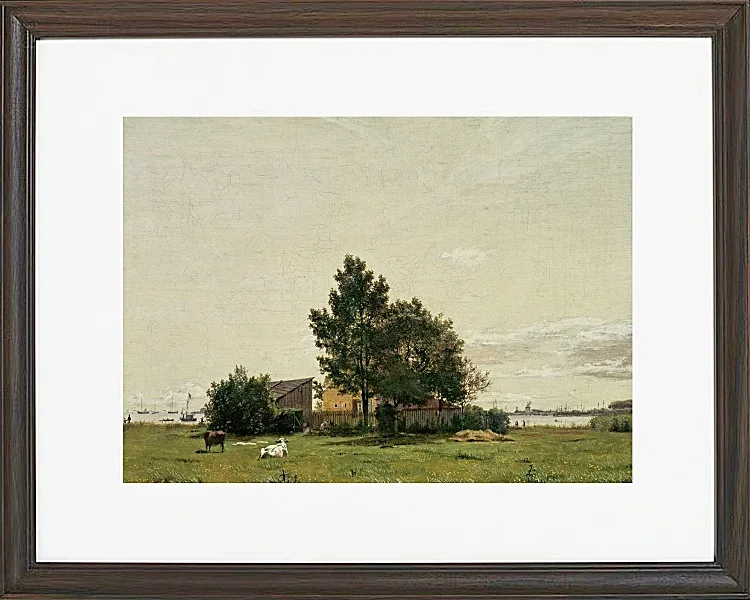 Christen Købke – Abschnitt in der Nähe des Kalkofens mit Blick auf Kopenhagen 1836 | Giclée Kunstdruck gerahmt