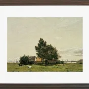 Christen Købke – Abschnitt in der Nähe des Kalkofens mit Blick auf Kopenhagen 1836 | Giclée Kunstdruck gerahmt