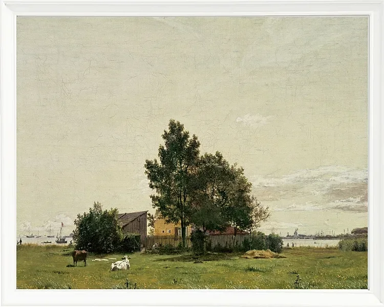 Christen Købke – Abschnitt in der Nähe des Kalkofens mit Blick auf Kopenhagen 1836 | Giclée Kunstdruck gerahmt