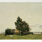 Christen Købke – Abschnitt in der Nähe des Kalkofens mit Blick auf Kopenhagen 1836 | Giclée Kunstdruck gerahmt