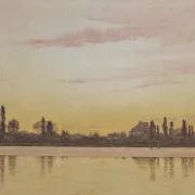 Christen Købke | Dosseringen vom Meer aus gesehen - 1837 | Gerahmter Kunstdruck | Goldenes Zeitalter Dänemark | formida