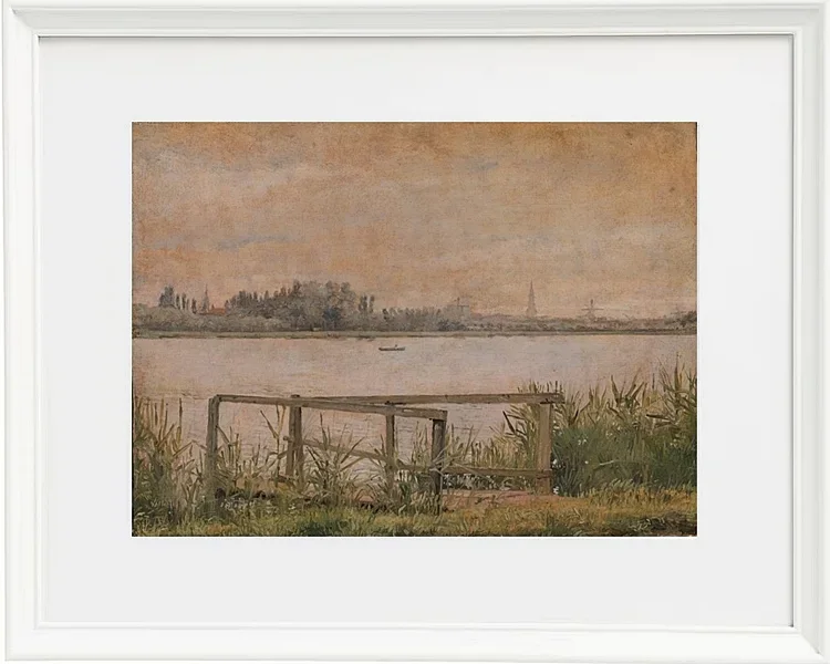 Christen Købke – Blick auf Kopenhagen von Dosseringen aus 1835 | Giclée Kunstdruck gerahmt