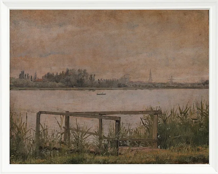 Christen Købke – Blick auf Kopenhagen von Dosseringen aus 1835 | Giclée Kunstdruck gerahmt