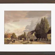 Christen Købke – Blick auf eine Straße in Østerbro außerhalb von Kopenhagen, Morgenlicht 1836 | Giclée Kunstdruck gerahmt