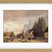 Christen Købke – Blick auf eine Straße in Østerbro außerhalb von Kopenhagen, Morgenlicht 1836 | Giclée Kunstdruck gerahmt