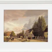 Christen Købke – Blick auf eine Straße in Østerbro außerhalb von Kopenhagen, Morgenlicht 1836 | Giclée Kunstdruck gerahmt