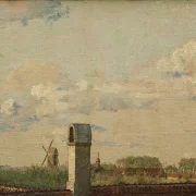 Christen Købke – Blick aus einem Fenster im Toldbodvej auf die Zitadelle in Kopenhagen 1833 | Giclée Kunstdruck gerahmt