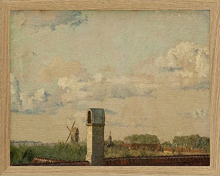 Christen Købke – Blick aus einem Fenster im Toldbodvej auf die Zitadelle in Kopenhagen 1833 | Giclée Kunstdruck gerahmt